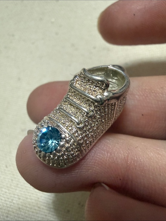 925 Sterling Silver Jewelry - Sterling Silver 925 engraved Casey charm birthstone shoe